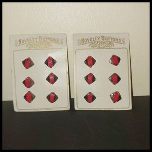 Hand Painted Vintage Czech Glass Buttons